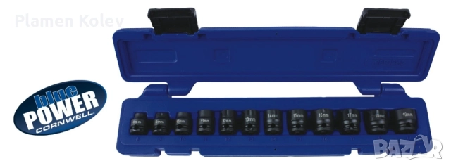 Cornwell Tools 12 части къси 3/8 6стенни  вложки камъни комплект 8 - 19mm