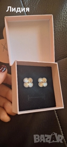 Обеци детелини, снимка 2 - Обеци - 52408851