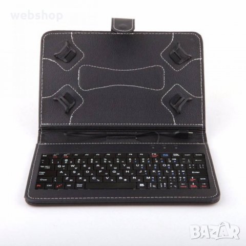 Висококачествен Калъф с клавиатура за таблети 8 инча - micro USB - ЧЕРЕН, снимка 2 - Таблети - 33651686