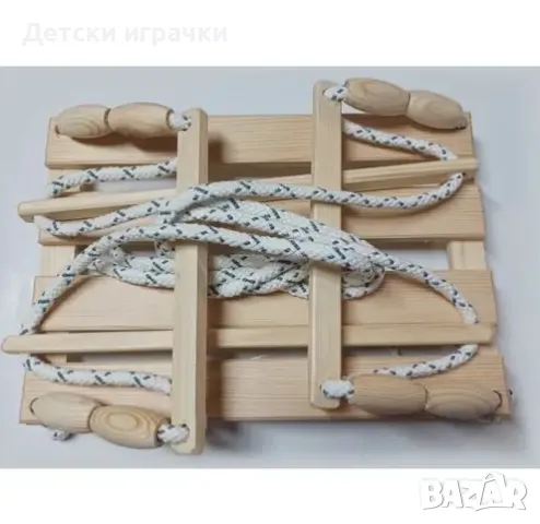 Детска дървена люлка с въжета, снимка 3 - Други - 49166497