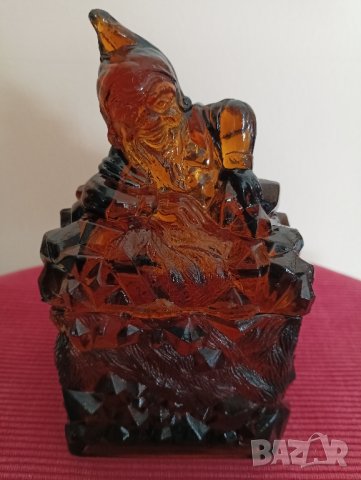 Винтидж стъклена захарница от цветно стъкло. , снимка 2 - Антикварни и старинни предмети - 44062100