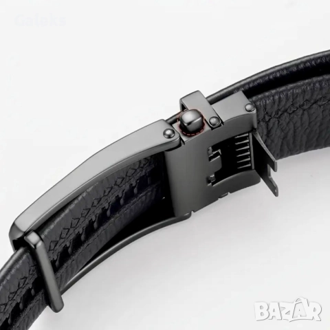 Мъжки официален класически колан с автоматична катарама /Черна естествена кожа!, снимка 17 - Колани - 51884753