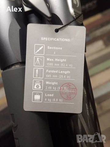 Карбонов статив BENRO TTOR24CLV с флуидна глава S4PRO, снимка 7 - Чанти, стативи, аксесоари - 50968567