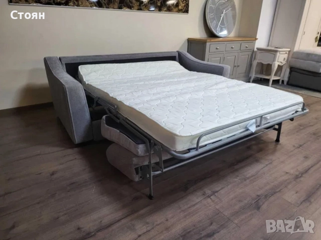 Сив диван от плат с функция сън "Myriad", снимка 2 - Дивани и мека мебел - 52010850