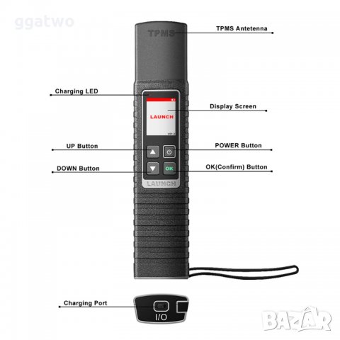 Устройство за TPMS сензори - Launch TSGUN, снимка 3 - Аксесоари и консумативи - 38308400