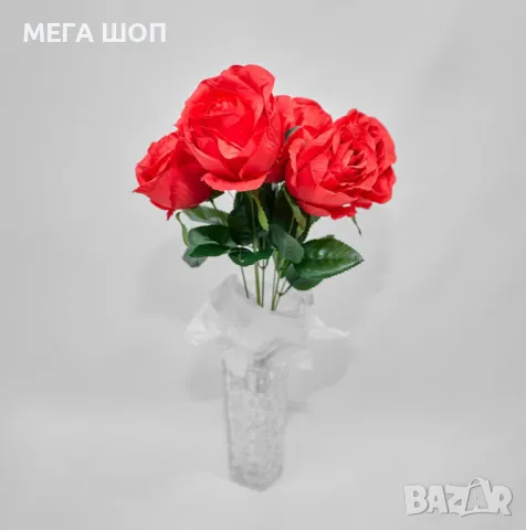Елегантни изкуствени букети от рози – идеални за декорация и подарък, снимка 2 - Изкуствени цветя - 50346378