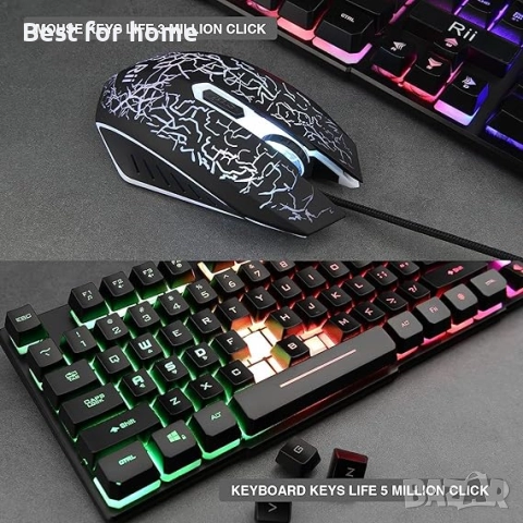 Комплект клавиатура с LED подсветка и цветна дишаща геймърска мишка , снимка 6 - Аксесоари - 51934030