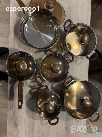 Комплект тенджери - 12 части - неръждаема стомана , снимка 9 - Съдове за готвене - 53298208