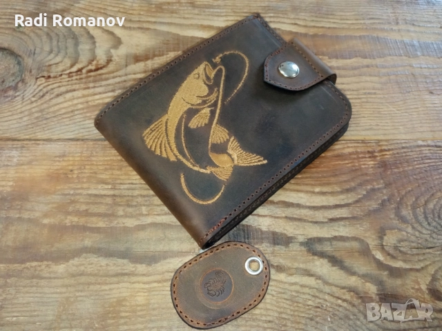 Ръчно изработен мъжки кожен портфейл , снимка 7 - Портфейли, портмонета - 52187162