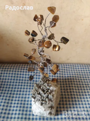 декоративно дърво с полускъпоценни камъни , снимка 3 - Декорация за дома - 50167491