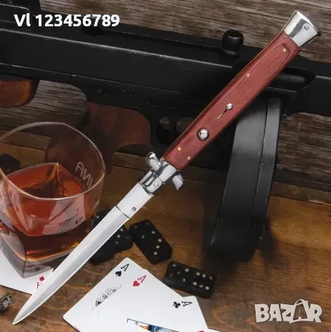 Сгъваем автоматичен нож -Италия - стилето 115x330, снимка 5 - Ножове - 50673283
