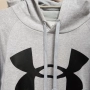 Under Armour сиво худи – 2XL – голямо лого – джоб тип “pouch” сиво за мъже мъжко суичър, снимка 2