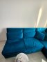 Кадифен диван в цвят петрол, снимка 3
