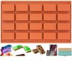 20 малки правоъгълни блокчета мюсли бар силиконов молд форма калъп шоколад сапун гипс, снимка 1 - Форми - 38399117