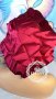 Луксозна Шапка Стил Боне в Рубинено Червен Наситен Цвят КОД 2063, снимка 5