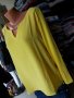 РАЗПРОДАЖБА Жълта риза/блуза с метален аксесоар на деколтето