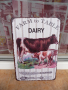 Метална табела ферма крава теле кисело мляко сирене кашкавал масло, снимка 1 - Декорация за дома - 44866857
