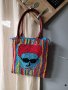 MIELIE екстравагантна чанта,плетена шарена, снимка 3
