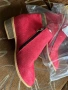 Червени дамски боти велур, снимка 1