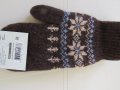 Машинно плетени вълнени ръкавици с един пръст и алпийска шарка, снимка 1 - Ръкавици - 43467470