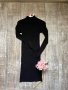 Черна класическа нова елегантна ежедневна еластична рокля рипс рипсена, снимка 2