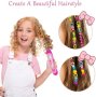 Нов Моден Комплект за Прически Плетене мъниста Коса Момичета Жени деца Подарък, снимка 5