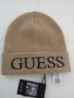 Плетена шапка GUESS цвят капучино, снимка 3
