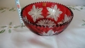 Кристална червена фруктиера/купа BLEIKRISTALL Exclusiv Handarbeit Germany., снимка 2