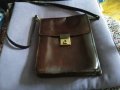 Тъмнокафява чанта естествена кожа за през рамо като командирска 250х195х60мм, снимка 3