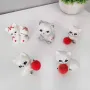 5555 Комплект мини керамични фигурки Бели котета, 5 броя, снимка 3