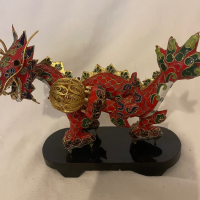 Китайски античен червен метален дракон, снимка 8 - Антикварни и старинни предмети - 44909358