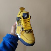 Nike Air Jordan 4 Retro Lightning Yellow Pikachu Нови Кецове Обувки Маратонки Размер 39 , снимка 4 - Кецове - 38295780