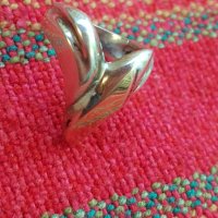 Сребърен пръстен с позлата, снимка 4 - Пръстени - 44117181