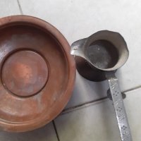 Медно джезве и Стара чиния лот, снимка 6 - Декорация за дома - 39111592