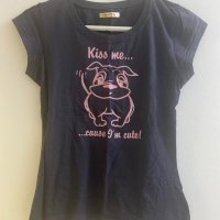 Тениска с куче, размер С, снимка 1 - Тениски - 37656745