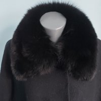 Винтидж палто от естествени материали / яка от черна лисица и вълна , снимка 10 - Палта, манта - 43800343
