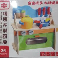 Детски дървен комплект за готвене, снимка 1 - Играчки за стая - 43104135
