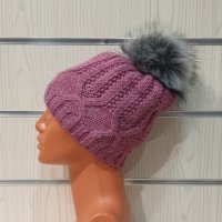 Нова зимна розова дамска шапка СилвърСтар с подплата плюш, снимка 3 - Шапки - 35510023