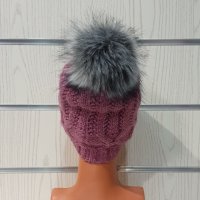 Нова зимна розова дамска шапка СилвърСтар с подплата плюш, снимка 4 - Шапки - 35510023