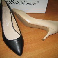 Дамки обувки м.975 бежави и черни , снимка 6 - Дамски обувки на ток - 28404818