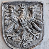 Метален герб орел с корона алуминий, снимка 2 - Антикварни и старинни предмети - 35515357
