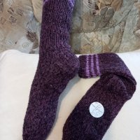 Ръчно плетени чорапи размер 39, снимка 2 - Дамски чорапи - 39647102