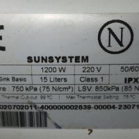 Sunsystem  бойлер 15 литра - 1200W използван, снимка 5 - Бойлери - 43915075
