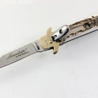 Сгъваем автоматичен нож - стилето , с чирени от еленов рог, 85x195, снимка 1 - Ножове - 40779690