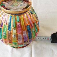 Ръчно рисуван стъклен свещник или ваза за сухи цветя. , снимка 3 - Декорация за дома - 38900976