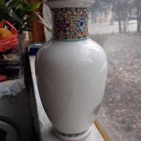 Страхотна голяма японска ваза - порцелан, маркировка, снимка 5 - Антикварни и старинни предмети - 43821316