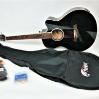 Tiger Acg4-bk Guitar - Electro-Аcoustic Black - електро акустична китара -КАТО НОВА Made in UK , снимка 1 - Китари - 32657230