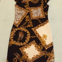 Рокля ЗЛАТЕН ЛЕОПАРД , кралски цветове- златно, черно , шампанско и леопардово, елегантна , удобна, снимка 6 - Рокли - 37510235