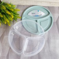 2236 Кръгла кутия за храна с 3 отделения Smart BPA FREE, снимка 1 - Кутии за храна - 33115940