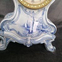 Антикварен порцеланов настолен часовник будилник , снимка 3 - Колекции - 34683754